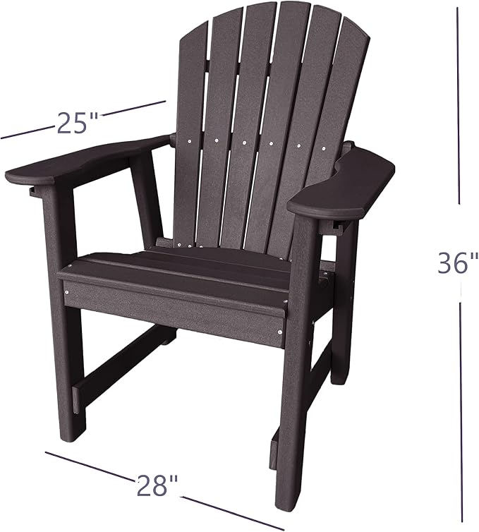 Phat Tommy 2 Chair Dining Table Set - Poly Outdoor Furniture - Small Patio Dining Set for Apartment Balcony Furniture, Recycled Poly Lumber Chairs and Table, Brown