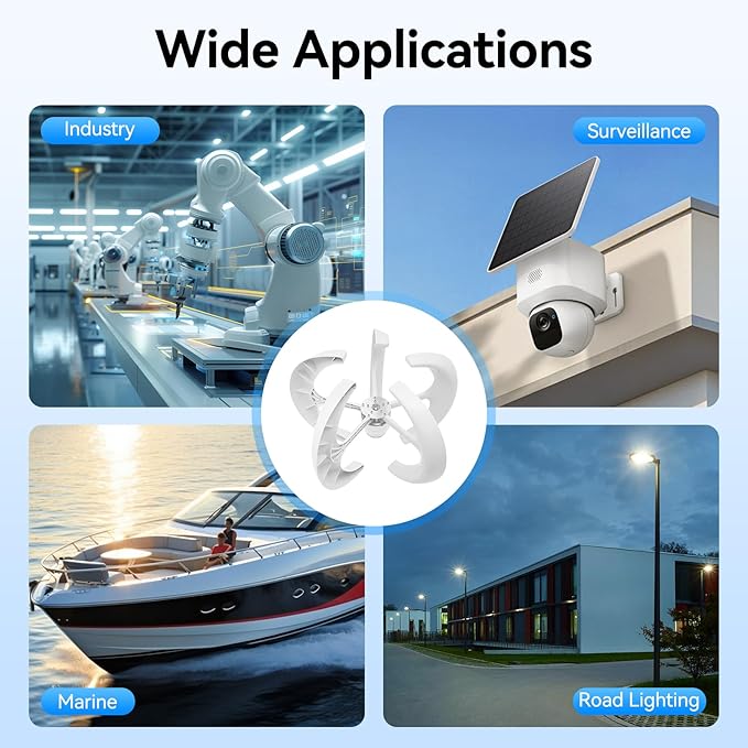 600W Wind Turbine Generators Kit, 24V 5 Blades Vertical Axis Wind Power with Controller, 5 Blades Lantern Motor Vertical Axis Windmill for Home, Camping, -40~80℃ Working Temperature