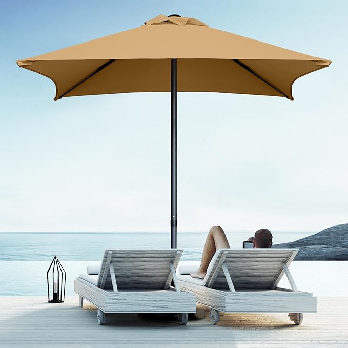 4.9ft Mini Square Patio Umbrella - UV 50+ Waterproof & Easy Setup | Outdoor Table Umbrella for Deck, Balcony, Garden, Lawn, Backyard, Market
