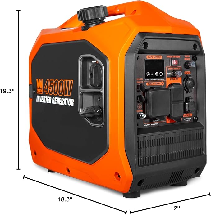 WEN 4500-Watt Inverter Generator, RV-Ready, Quiet, Portable, Gasoline Powered and Lightweight with Fuel Shut Off (56432i)
