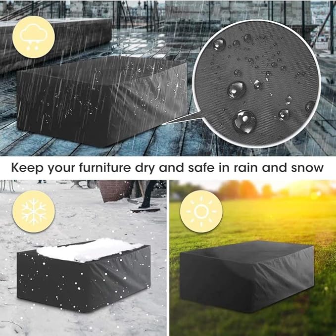 UV-Proof Waterproof Furniture Patio Cover 35L x 40W x 35H Breathable dust Proof Sofa Table Chair Storage bar high Chair Color Black sectional armless 35 inches 40 inches 35 inches