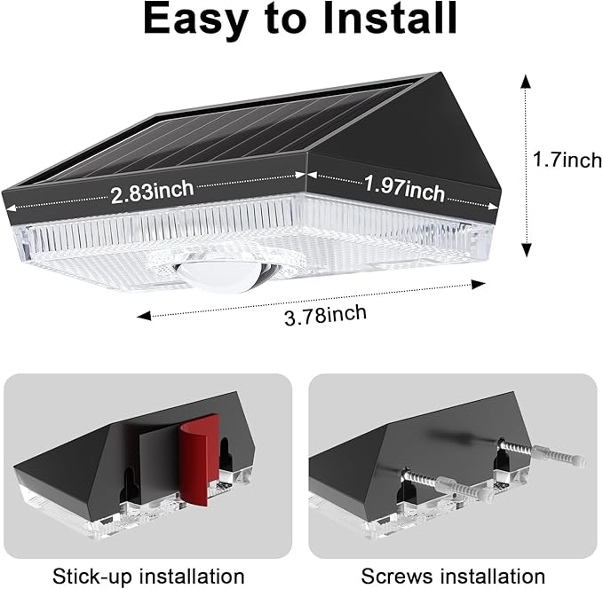 Ellasay Solar Fence Lights Outdoor: Solar Powered Deck Light - 10 Lighting Modes with RGB - Waterproof IP65 - Led Lens Wall Decor for Garden Patio Backyard Porch 4 Pack