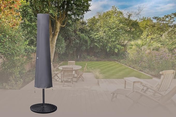Patio Umbrella Covers for 10ft to 11ft Patio Umbrellas, Waterproof and Durable Market Parasol Ourdoor Umbrella Covers with Zipper and Rod