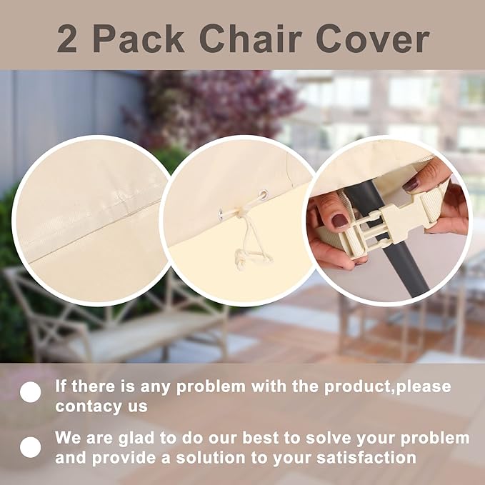 Patio Chair Cover, 600D Heavy Duty Lounge Deep Seat Cover Waterproof Outdoor Chair Covers for Lawn Furniture, All-Weather Protection Lawn Chair Covers(32" W x 37" D x 36" H)