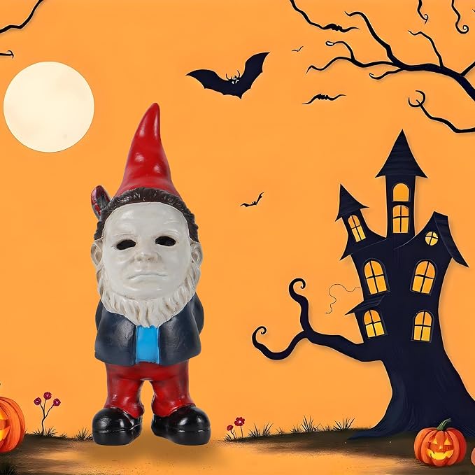 SPINNDO Garden Gnome Statue Decoration Garden Decor Horror Gnomes Boo Basket(Red