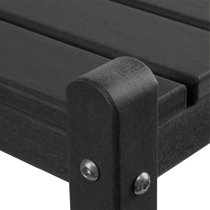 Costaelm Outdoor Side Table, 2-Tier Small Patio Coffee Tables for Outside, Outdoor End Tables for Patio, Adirondack Side Table for Outside, Outside Table for Pool, Porch, Garden, Black