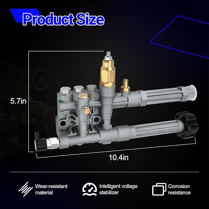 AR42518 Pressure Washer Pump Head for Troy Bilt RMW SRMW Pumps RMW2G20 RMW2G23B RMW2G24 RMW2G25 RMW2.2G20D RMW2.2G24 SRMW2.2G26 Complete Pump Head Assy Replaces# AR42940 AR42518 AR43061 AR Pump