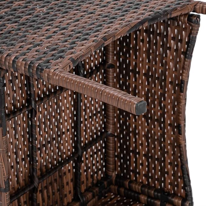 Patio Furniture Set,4 Piece Outdoor Patio Conversation Set with Cushions,All-Weather PE Rattan Sectional Patio Sofa Set with Tempered Glass Coffee Table,Brown Gradient