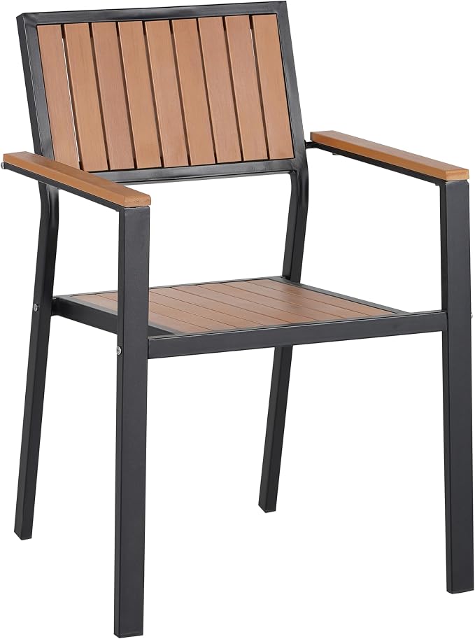 RUNNA Experience Outdoor Dining Freedom with a Flexible Set Including Six Chairs and a Table That Extends from 62.9 to 82.6 Inches for Personalized Arrangements (Black+Natural@43)