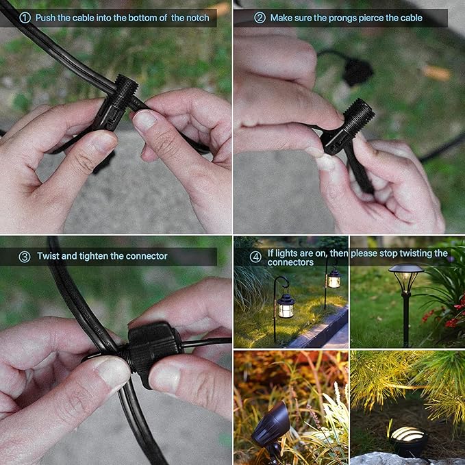 GOODSMANN Low Voltage Spot Light Landscape Lighting 8 PK 5W LED 6500K for Outdoor Lighting with Metal Spike and Connector Garden, Pathway, and Driveway 9121-16102-08A