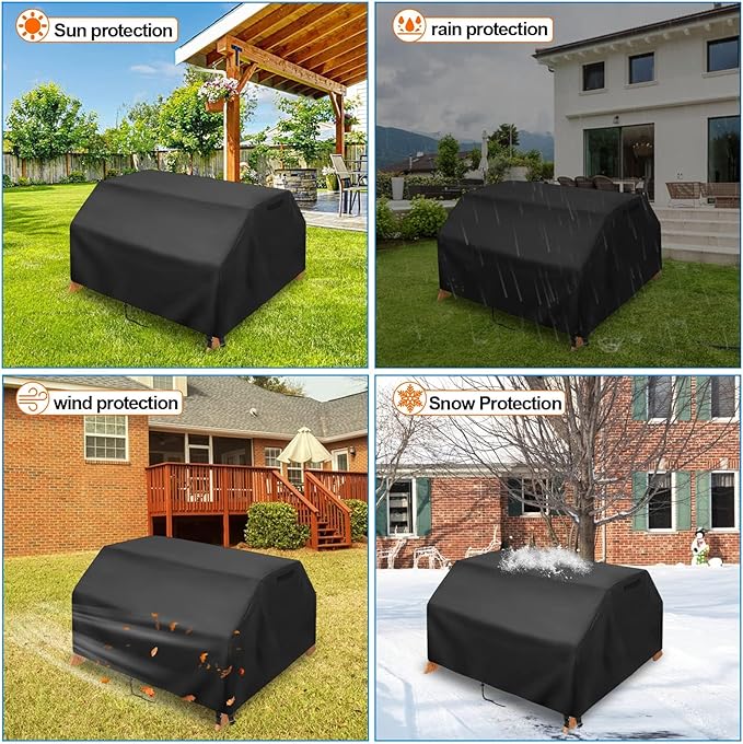Kasla Kids Picnic Table Cover, Heavy Duty Waterproof, Fits Wooden Sand & Water Table, Sensory Table for Backyard, Patio, Lawn (39"W×35"D×23"H)