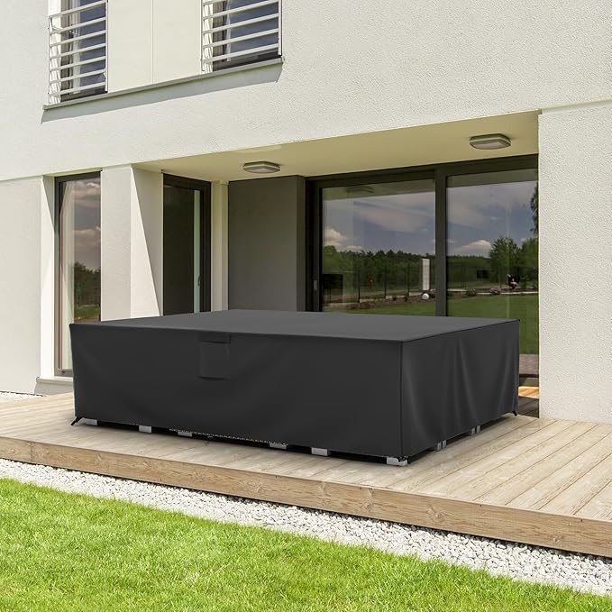 MR.COVER Patio Furniture Cover, Outdoor Sectional Sofa Set Cover Water Resistant General Purpose Rectangular 600D Heavy Duty Patio Table protection Size 108L x 82W x 28H inch