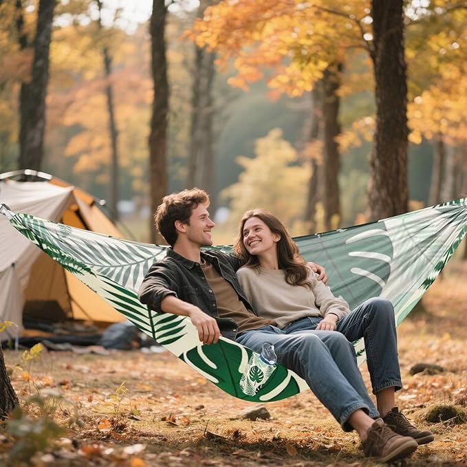 Lush Green Foliage Hammocks for Camping with Portabl Carry Bag Portable Hammock Indoor Outdoor Patio