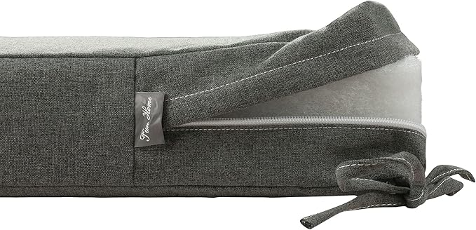 FUNHOME Outdoor Bench Cushion Cover 54 x18 x 3 inch,Water Resistant Cover with Zipper&Ties,Fade-Resistant Slipcover,Patio Porch Swing Cushion Cover Replacement Only,No Insert(Dark Gray)