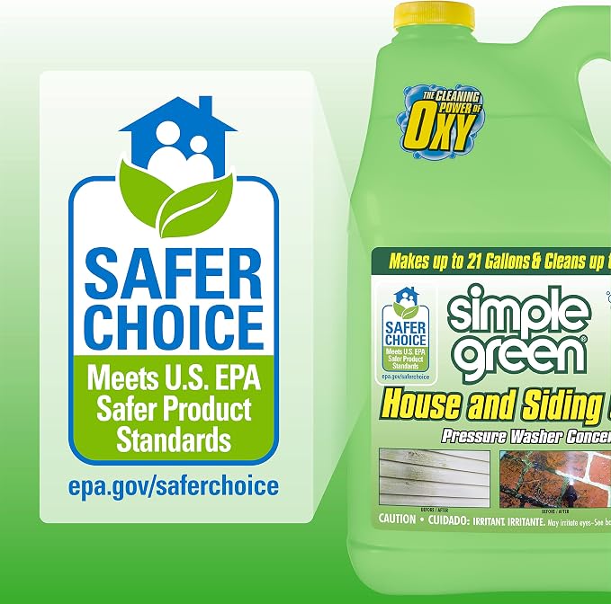 Greenworks 2000 PSI 1.2 GPM Pressure Washer GPW2003 & Oxy Solve House and Siding Pressure Washer Cleaner & Mildew on Vinyl, Aluminum, Wood, Brick, Stucco - Concentrate 1 Gal.