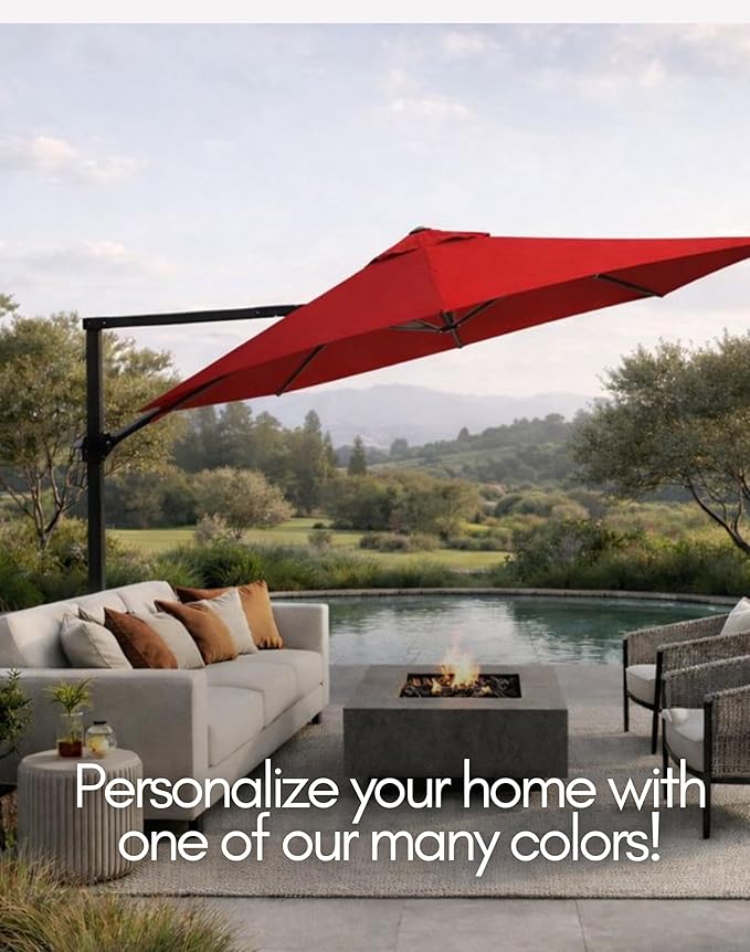 Formosa Covers Cantilever Umbrella Replacement Canopy TOP ONLY for 11 Foot 8 Rib Outdoor Patio Offset Umbrella Fabric Round Octagonal Top, Easy to Install, Rib Length 64" to 66"