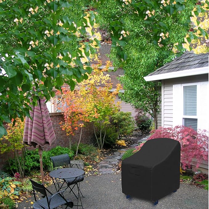 Adirondack Chair Covers 2 Pack (30W x 34D x 36H Inch) 100% Waterproof Heavy Duty Patio Chair Covers for Most Outdoor Chair (Black)