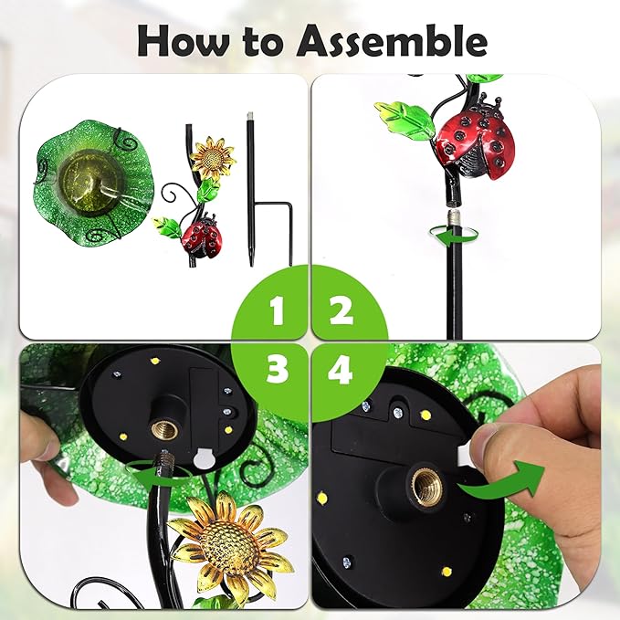 Solar Outdoor Lights Decorative Solar Glass Mushroom Lights Waterproof LED Green Garden Stake Light for Walkway Pathway Lawn Patio Yard Decorations.