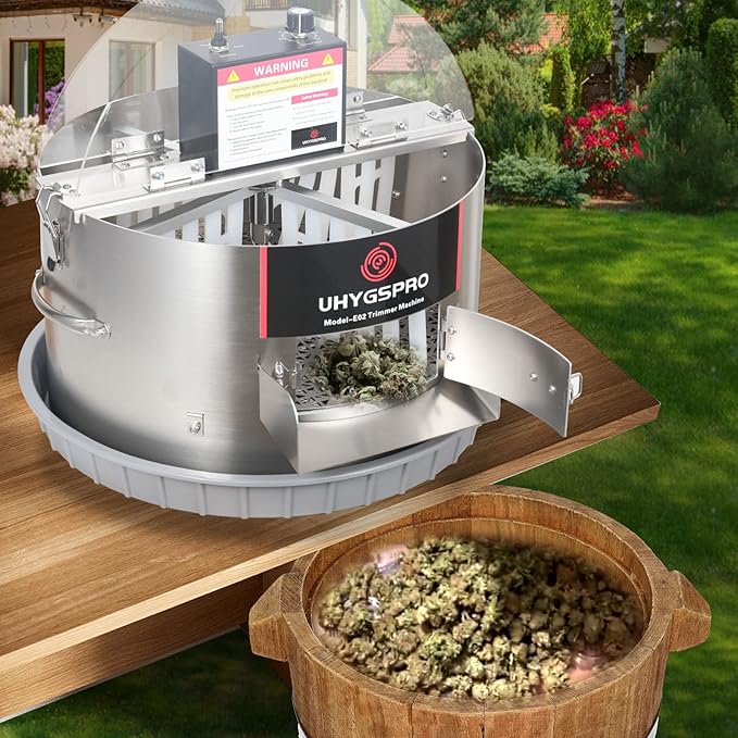 16inch Electric Bud Trimmer - Wet or Dry Desktop Bud Leaf Trimmer Machine with Visual Cutting,Outlet Port,Silicone Tray for Twisted Spin Cut Plant Leaf and Flower