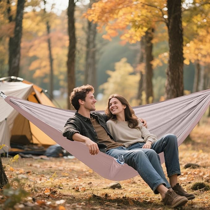 Rosy Brown Solid Color Pure Plain 330lb Capacity Camping Hammocks with Tree Straps Indoor Hammock for Outside Camping Essentials accesorios para campamento