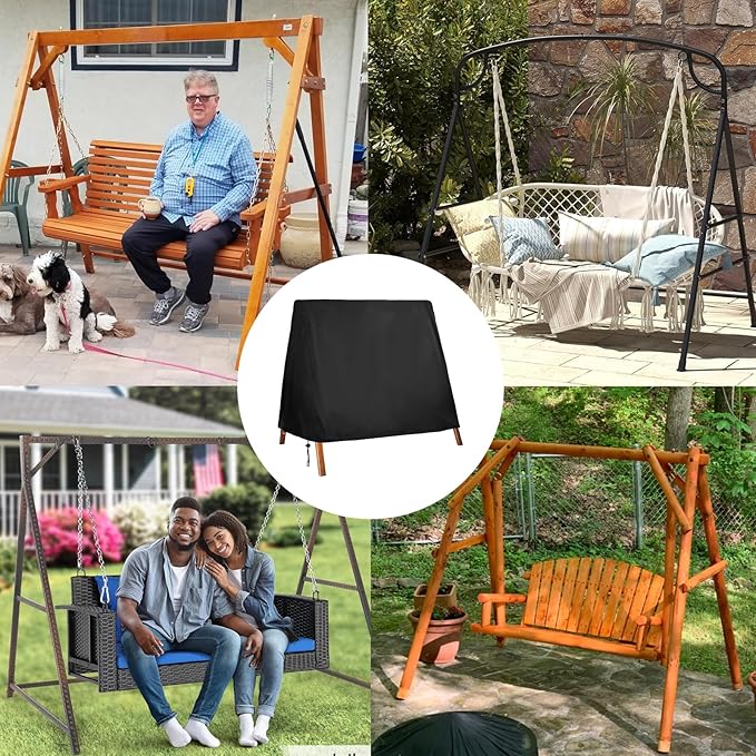 FLYMEI Outdoor Swing Cover Waterproof for A Frame Patio Swing/Outdoor Furniture Porch/Glider Hammock, Waterproof and Windproof, 83" L×55" W×67" H