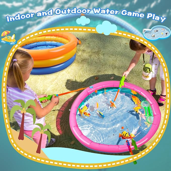4 Pack Round Pools Bulk 34 x10 Inch Inflatable Swimming Pool 3 Rings Small Blow up Padding Ball Pond for Summer Outdoor Floats Water Game (Color Set 2)