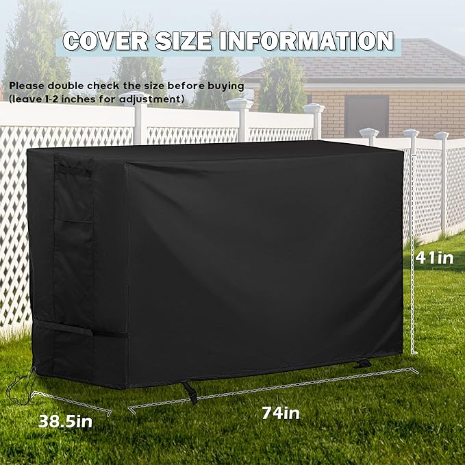 Bar Height Patio Set Cover for 7 Pieces Patio Bar Dining Table and Chairs Set, Patio Bar Set Cover for 6 Person-Outdoor Bar Height Table and Chairs