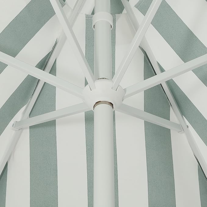 Eyely BMU1001 Halden 9 ft. Classic Cottage Tassel Market Patio Umbrella with Auto-Tilt, Crank