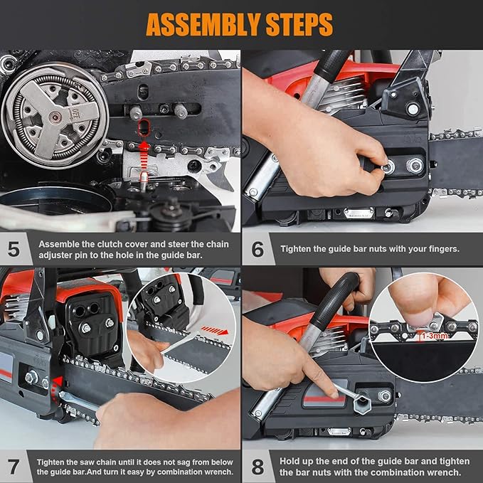 58CC Gas Powered Chain Saw, 20 Inches Cordless Chain Saw for Wood Cutting and Tree Trimming