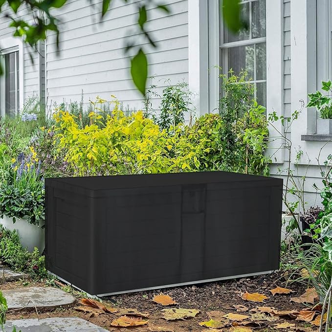 Outdoor Storage Box Cover for Keter 110 Gallon Deck Box, Outside Deck Box Cover, Waterproof Patio Storage Box Covers - 51 x 29 x 25 Inch