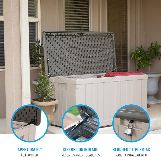 Lifetime Deck Storage Boxes and Bench Combo (80 Gallon + 116 Gallon)
