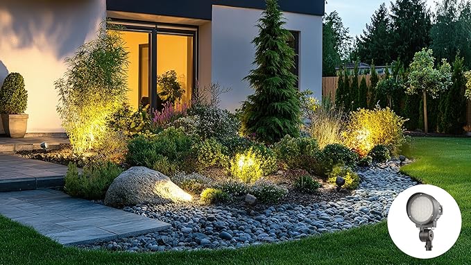 Lithonia Lighting 36-in-1 OLB LED Floodlight Outdoor Light Fixture, Waterproof LED Outdoor Lights, Adjustable Brightness, Warm/Cool/Daylight Options, Switchable Beam Spread, Dusk to Dawn Sensor