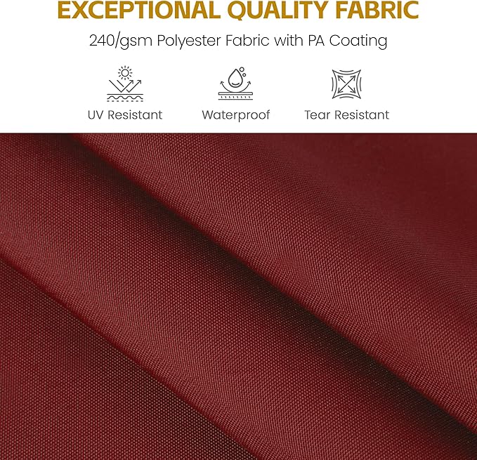 HASLE OUTFITTERS 10x10 FT Patio Cantilever Umbrella, Outdoor Offset Large Heavy Duty Umbrellas with 360° Rotation for Pool Garden Deck,Red