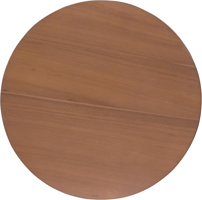 Acacia Wood Side Table, Round End Table, Natural,Black