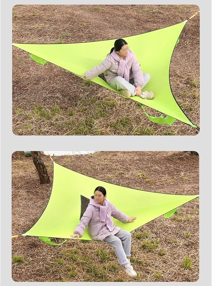 Outdoor Triangle Hammock 13FT, 660Lbs Capacity for 1-3 Person, Portable Camping Hammock with Storage Bags, Multi-Person Hammock