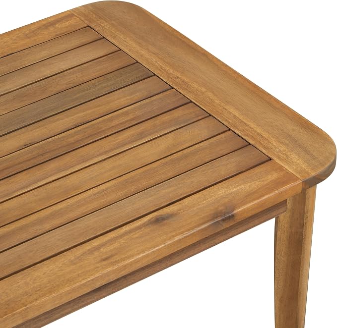 Christopher Knight Home Pula Patio Coffee Table, Acacia Wood Accent Table, Rectangluar End Table, Book Table, Slat Pannel Side Table, Outdoor Acacia Wood Table for Yard Garden Porch Balcony, Teak