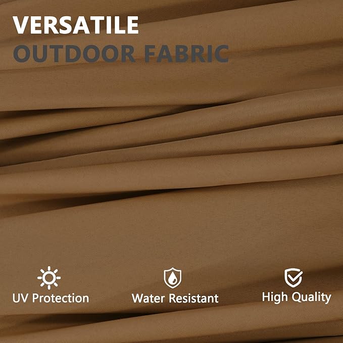 13Ft Large Patio Umbrella with Base Outdoor Double-Sided Market Extra Large Table Umbrella Easy Crank for Yard, Poolside, Deck-Coffee