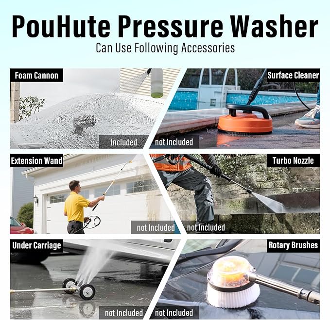 Pressure Washer, Power Washer with nozzles