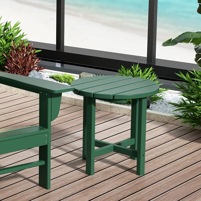 HDPE Altura Round 18" Side Table,Dark Green
