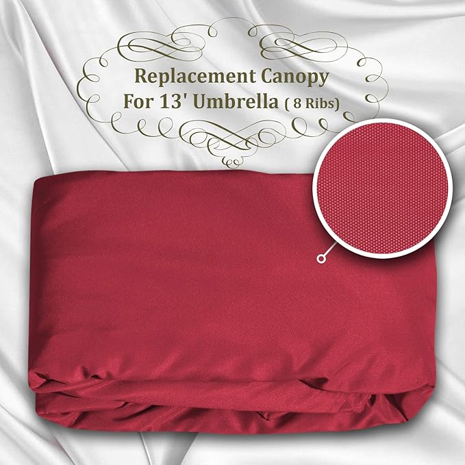 YardGrow 13ft 8 Ribs Umbrella Canopy Replacement for Patio Umbrella, Canopy ONLY, Frame NOT Included