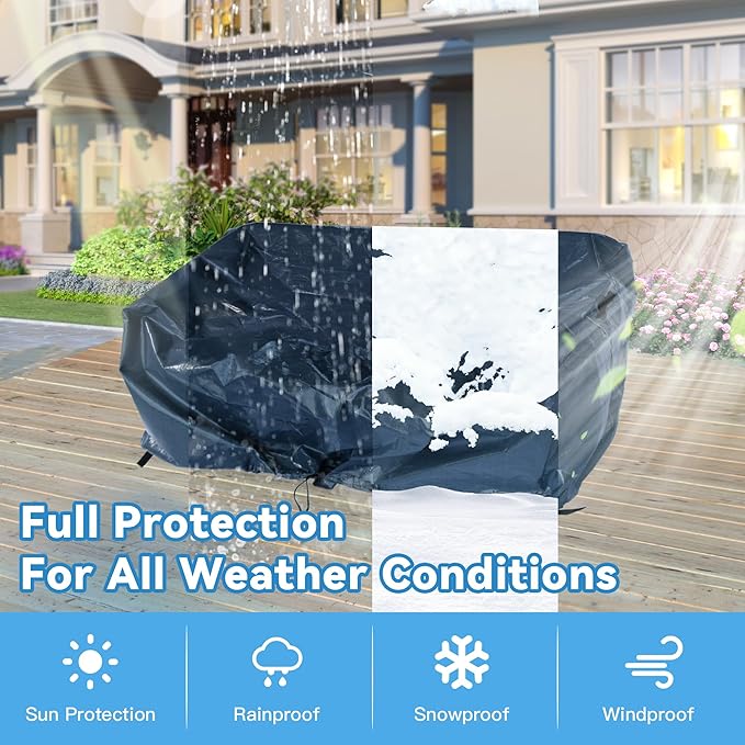 Patio Furniture Set Covers Waterproof, Outdoor Table and Chairs Cover,Couch Covers for Cectional Sofa,Heavy Duty,UV-Resistant,Rectangular,74"×47"×28"