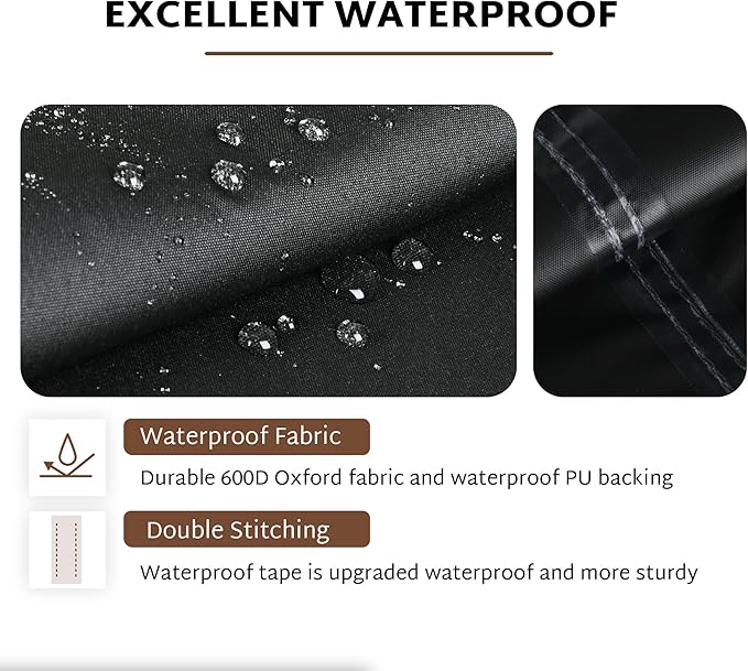 iBirdie Patio Furniture Sofa Covers 78W x 34D x 32H 3-Seater inch Outdoor Waterproof Couch Loveseat Bench Cover, Black