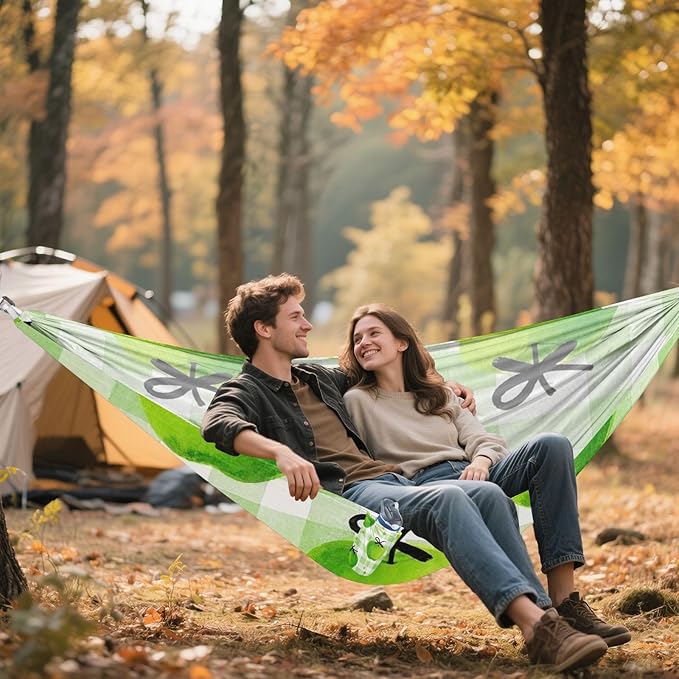 Watercolor Green Apples Plaid 330lb Capacity Outdoor Hammocks Swing Hammock for Indoor Outdoor Patio hamaca de Algodon para Jardin