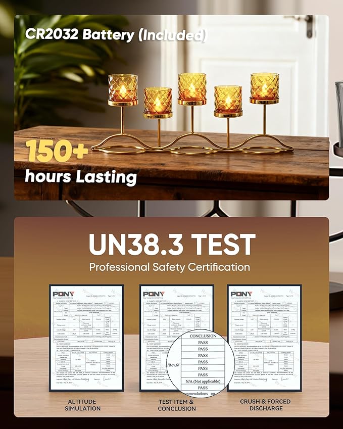Homemory 2" x 2" Acrylic Votive Candle Holders with Auto Timer Flameless Led Tealight, Battery Powered Fake Electric Candles for Wedding Centerpiece, Table, Christmas Decor (12Pack, Gold Base)