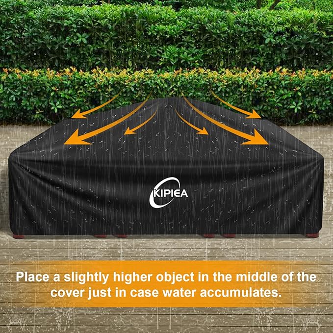 Kipiea Outdoor Furniture Covers Waterproof, 420D Heavy-Duty Patio Furniture Set Covers, No Tears Anti UV No Fading (96" L x 63" W x 40" H)