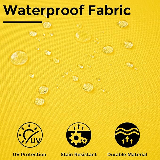 FUNHOME Outdoor Bench Cushion Cover 42 x18 x 3 inch,Water Resistant Cover with Zipper&Ties,Fade-Resistant Slipcover,Patio Porch Swing Cushion Cover Replacement Only,No Insert(Yellow)