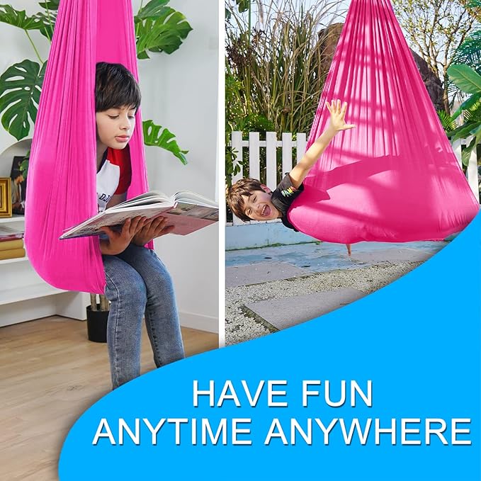 Indoor Therapy Sensory Swing for Kids, Special Needs Joy Cuddle Ceiling Snuggle Swings, Outdoor Room Adjustable Fabric Hammock for Children Child Teens Autism, ADHD, Aspergers, Sensory Integration