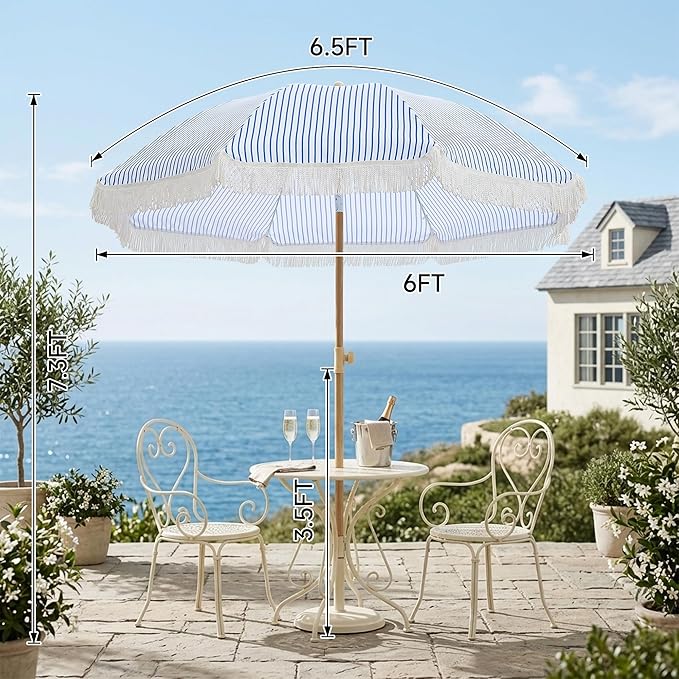 Aohanoi Outdoor Umbrella - Sun Protection, Rain Resistant, Windproof with Manual Open-Close Feature - Ideal for Beach, Camping, and Picnics