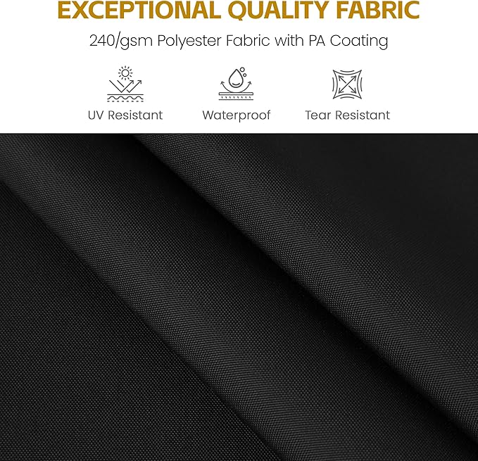HASLE OUTFITTERS 10x10 FT Patio Cantilever Umbrella with Base, Outdoor Offset Large Heavy Duty Umbrellas with 360° Rotation for Pool Garden Deck,Black