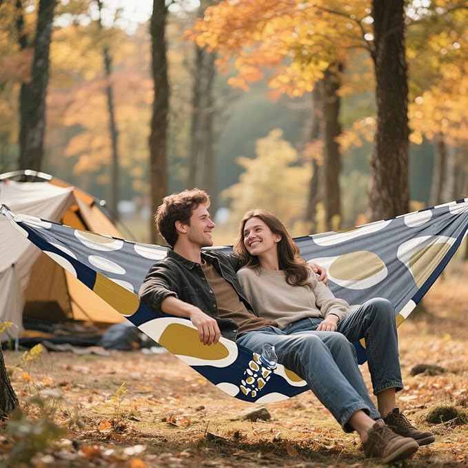Animal Fur Print Leopard Khaki Blue 330lb Capacity Outdoor Hammocks with Tree Straps Rope Hammock for Camping Travel Accessories hamaca inflable para Piscina